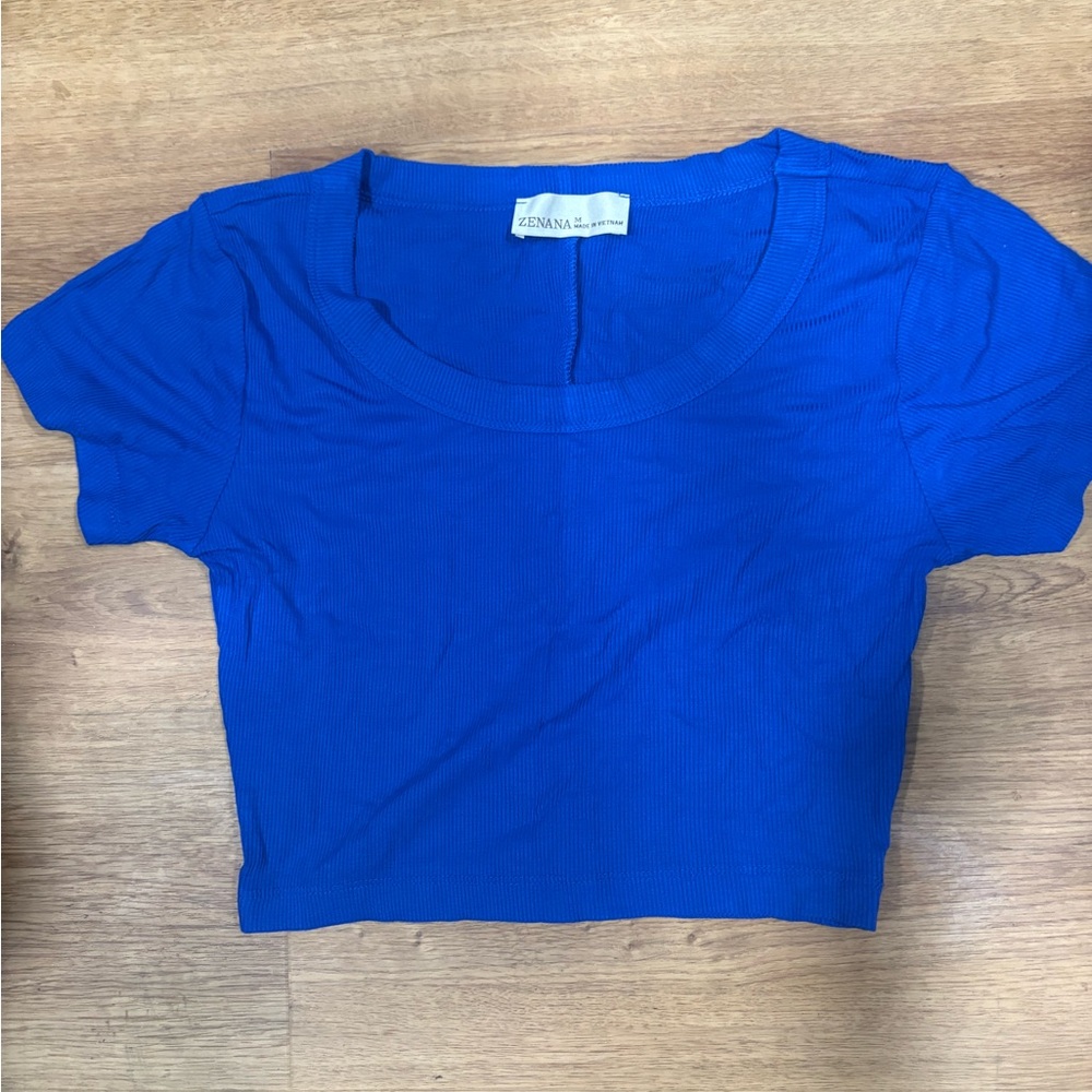 Royal Blue Zenana Crop Top NWOT